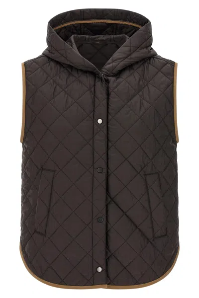 Brunello Cucinelli Padded Vest In Brown