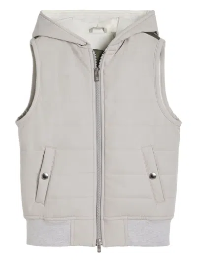 Brunello Cucinelli Kids' Padded Vest In Neutral