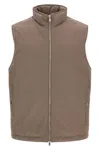 Brunello Cucinelli Quilted High Collar Sleeveless Vest In Sand