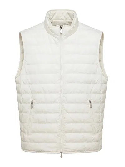 Brunello Cucinelli Sleeveless Cotton-padded Jacket In White