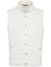 Brunello Cucinelli Quilted Shell Down Gilet In White