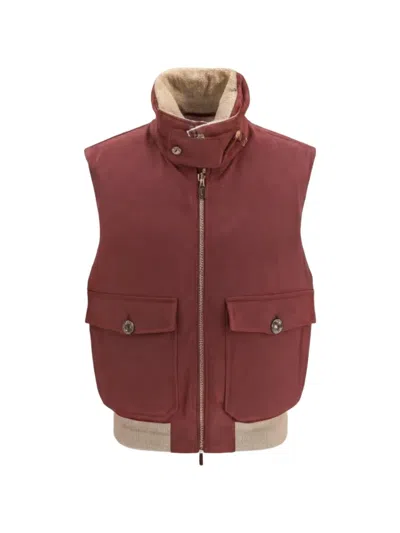 Brunello Cucinelli Padded Wool Gilet In Brown