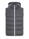 Brunello Cucinelli Hooded Cotton Vest In Gray