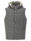 Brunello Cucinelli Grey Cotton Down Jacket In Gray