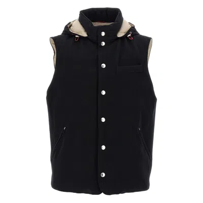 Brunello Cucinelli Padded Wool Vest In Black