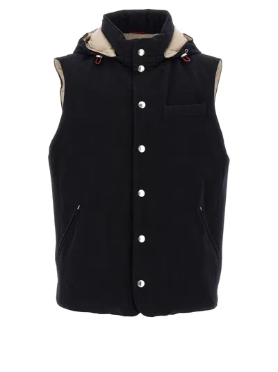 Brunello Cucinelli Padded Wool Vest In Black