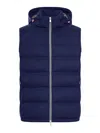 Brunello Cucinelli Hooded Quilted Vest In Blue