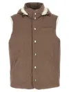 Brunello Cucinelli Padded Wool Vest In Brown