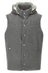 Brunello Cucinelli Grey Cotton Down Jacket In Gray