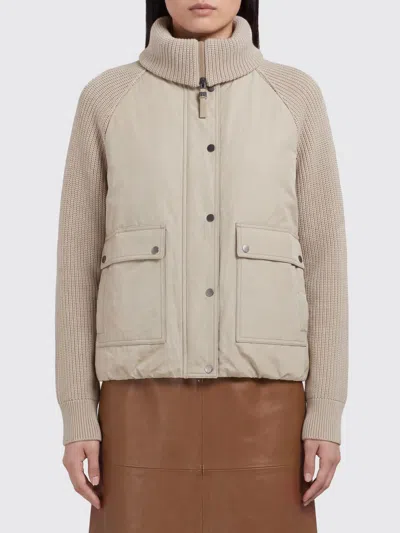 Brunello Cucinelli Padded Wool-knit Cardigan With Patch Pockets In Neutral