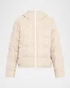 Brunello Cucinelli Pailette Check Wool Flannel Puffer Jacket In Neutral