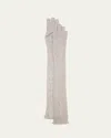 Brunello Cucinelli Paillette Elongated Nylon-blend Gloves In Gray