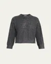 Brunello Cucinelli Paillette Mohair-cashmere Croc-jacquard Knit Sweater In Gray