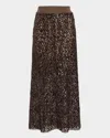 BRUNELLO CUCINELLI PAILLETTE NET KNIT MIDI SKIRT