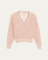 Brunello Cucinelli Paillette Open Knit Sweater In Pink