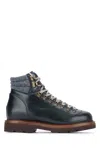Brunello Cucinelli Lace-up Herringbone-detail Hiking Boots In Multi