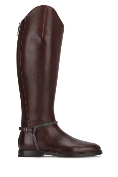 Brunello Cucinelli Pair Of Boots In Brown