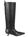 Brunello Cucinelli Leather Monili Comma-heel Ankle Boots In Nero