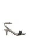 Brunello Cucinelli Grey Suede High Heels Sandals In Roccia