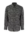 Brunello Cucinelli Men's Slim Fit Cotton Paisley Canvas Shirt In Black