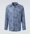 Brunello Cucinelli Intricate Paisley Print Cotton Shirt In Blue