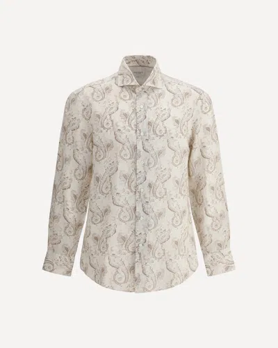 Brunello Cucinelli Paisley Design Shirt In Brown