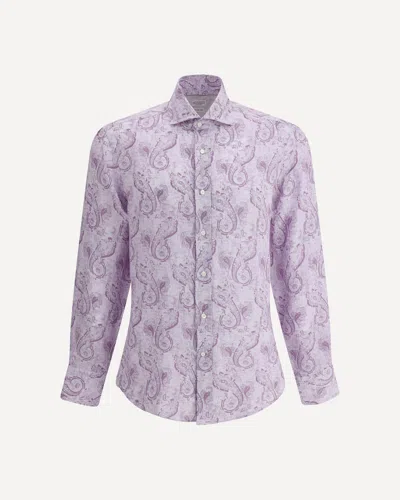Brunello Cucinelli Paisley Design Shirt In Purple