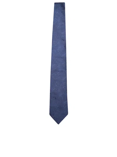 Brunello Cucinelli Paisley Motif Blue Tie