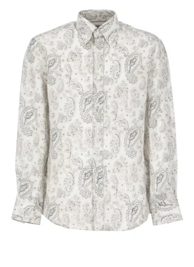 Brunello Cucinelli Paisley Pattern Shirt In Grey