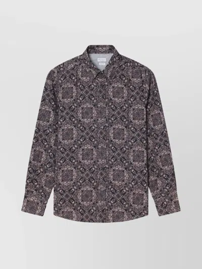 Brunello Cucinelli Paisley Print Cotton Shirt In Animal Print