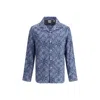 Brunello Cucinelli Intricate Paisley Print Cotton Shirt In Blue