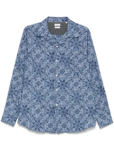 Brunello Cucinelli Paisley-print Shirt In Blue