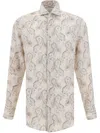 Brunello Cucinelli Men Paisley Design Shirt In Neutrals