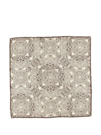 Brunello Cucinelli Paisley-print Square Scarf In Neutrals