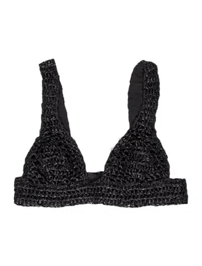 Pre-owned Brunello Cucinelli Paisley Print Strapless Crop Top In Black
