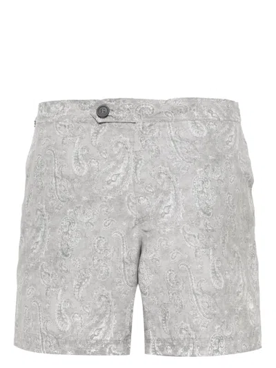 Brunello Cucinelli Paisley-print Swim Shorts In Gray