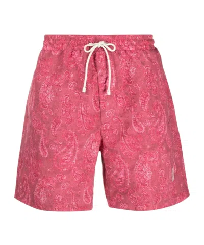 Brunello Cucinelli Paisley-print Swim Shorts In Red