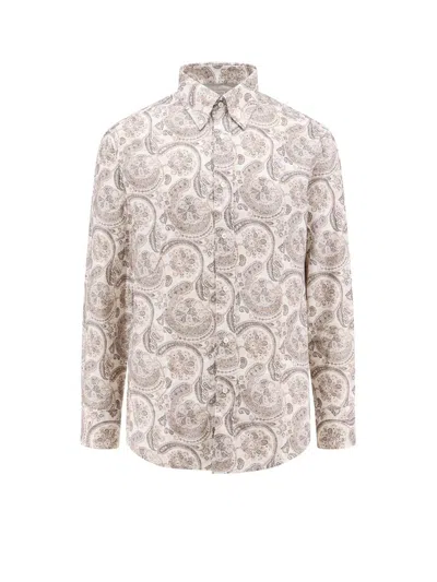 Brunello Cucinelli Paisley Printed Long Sleeved Shirt In Multi