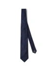 Brunello Cucinelli Silk Tie With Pattern In Blue