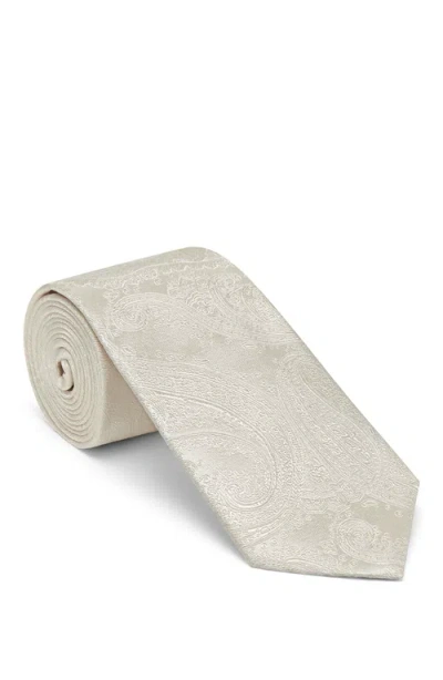 Brunello Cucinelli Paisley Silk Tie In Neutral