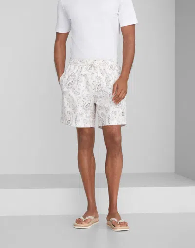 Brunello Cucinelli Paisley Tailored Shorts In White