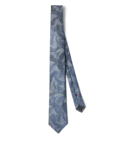 Brunello Cucinelli Paisley Tie In Blue