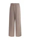 Brunello Cucinelli Palazzo Pants In Cacao