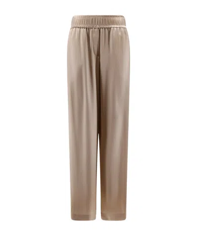 Brunello Cucinelli Palazzo Straight Leg Pants In Brown