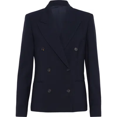 Brunello Cucinelli Peak-lapel Double-breasted Blazer In Night