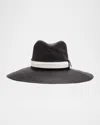 Brunello Cucinelli Straw Fedora With Wide Brim And Structured Crown In C101 Black