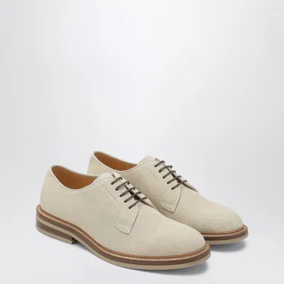 Brunello Cucinelli Suede Derby Shoes Leather Sole In Multi