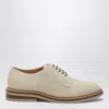 Brunello Cucinelli Suede Derby Shoes Leather Sole In White