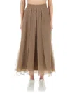 Brunello Cucinelli "paneled Circle" Skirt In Brown