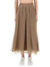 Brunello Cucinelli "paneled Circle" Skirt In Brown